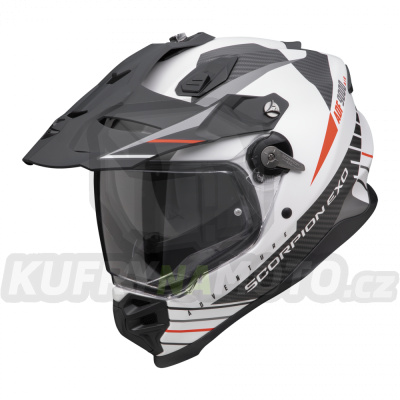 Moto přilba SCORPION ADF-9000 AIR FEAT matná bílo/černo/červená