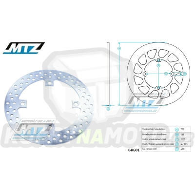 Kotouč brzdový MTZ Classic - Husqvarna CR125+CR250 + TC250+TC410+TC450+TC510+TC570+TC610 + TE250+TE450+TE510+TE410+TE610 + WR125+WR250+WR300 + WRE125+SM125 + SMR400+SMR450+SMR570+SM610