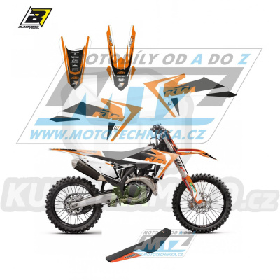 Polepy s potahem sedla (sada polepů a potah sedla Dream) - KTM SX+SXF / 23 - typ polepů Dream4