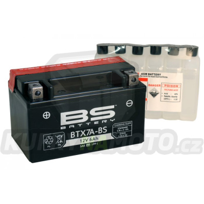 Baterie BS-Battery BTX7A-BS ( YTX7A-BS )-700.300619- výprodej Bezúdržbová motocyklová baterie BTX7A-BS (YTX7A-BS)