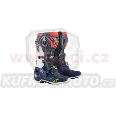 boty TECH 10, ALPINESTARS (šedá/modrá/červená/bílá)