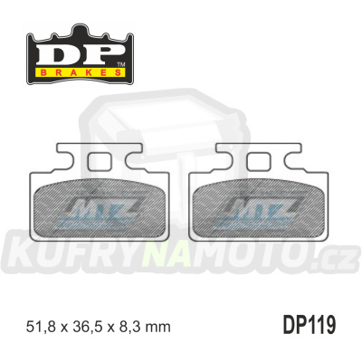 Destičky brzdové DP119 DP Brakes - směs Premium OEM Sinter