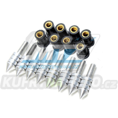 Šrouby a matice pro montáž plexi štítu M5x15mm (sada 8ks) - stříbrné