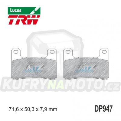 Destičky brzdové DP947-LUTRQ TRW Lucas MCB752TRQ - směs Racing Sinter Road