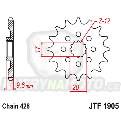 Řetězové kolečko JT JTF 1905-13 13 zubů, 428