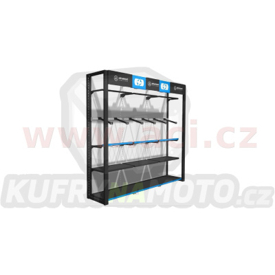 prezentační stěna na oblečení Premium Advanced pro zavěšení bund a kalhot, 3 moduly, OXFORD (ŠxVxHL = 2400x2300x585 mm)