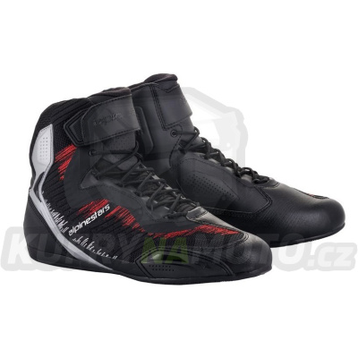 boty FASTER-3 RIDEKNIT, ALPINESTARS (černá/stříbrná/červená)