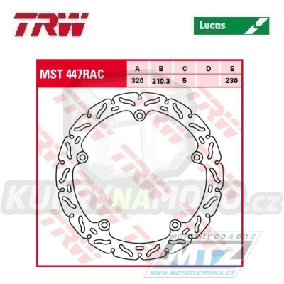 Kotouč brzdový TRW MST447RAC (320/210,3/5D) - Honda CTX700 / 14-17 + NC700 Integra / 12-16 + + NC750 Integra + NC750S + NC750X