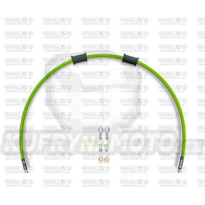 Hadice přední brzdy sada Venhill POWERHOSEPLUS SUZ-1011F-GR (1 hadice v sadě) zelené hadice, chromové koncovky