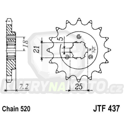 Řetězové kolečko JT JTF 437-16 16 zubů, 520