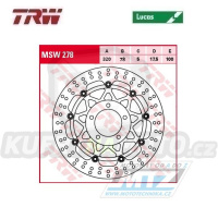 Kotouč brzdový plovoucí TRW MSW278 (320/78/5D) - kulatý design - Triumph SpeedTriple / 05-07 + Tiger1050 / 07-13+Tiger1050Sport / 13-16