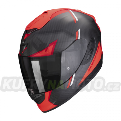 Moto přilba SCORPION EXO-1400 EVO CARBON AIR KENDAL matná černo/červená