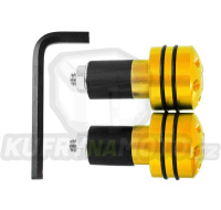 Koncovky/závaží řidítek RUBBER - zlaté (pro vnitřní průměr řidítek ¤17mm)