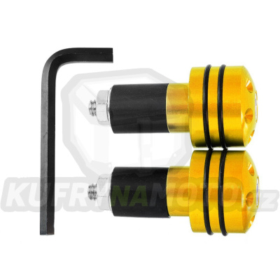 Koncovky/závaží řidítek RUBBER - zlaté (pro vnitřní průměr řidítek ¤17mm)