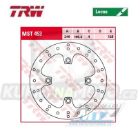 Kotouč brzdový TRW MST453 (240/105,3/4D) - Honda FES125+SH125+Silver Wing 125 + FES150+SH150 + Foresight250+Forza250+Jazz250 + Forza300 + Peugeot SV250