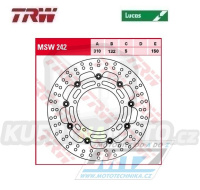 Kotouč brzdový plovoucí TRW MSW242 (310/132/5D) - kulatý design - Yamaha YZF R6+FZ8N+FZ8S + YZF R1 + XT1200