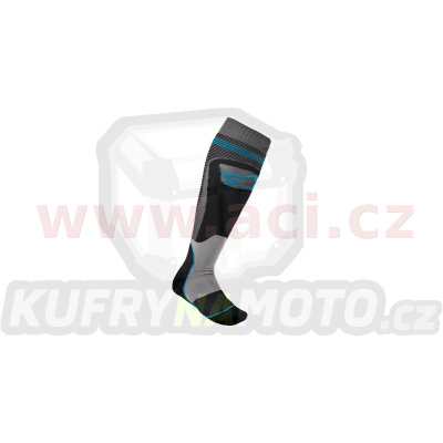 ponožky MX PLUS-1, ALPINESTARS (černá/tyrkysová) 2023