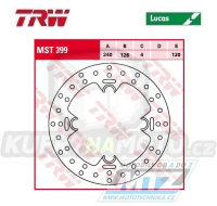 Kotouč brzdový TRW MST399 (240/126/4D) - Beta 250RR-525RR + Husqvarna CR+SMS125+SMR400+SMR449+SMR450+SM610+TC250-TC511+TE250-TE511+WRE125+WR125-WR300