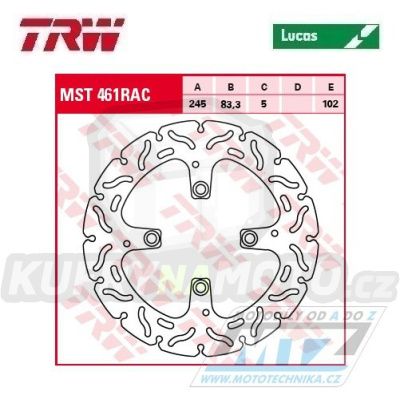Kotouč brzdový TRW MST461RAC (245/83,3/4D) - Ducati 1098+1098R+1098S + Streetfighter1100 + 1198+1198R+1198S + Multistrada1200