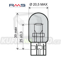 Žárovka RMS 246510385 12V 21W, T20 bílá