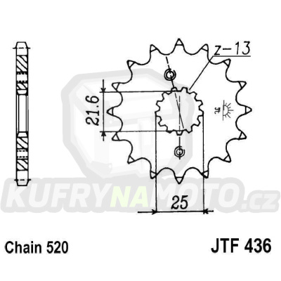 Řetězové kolečko JT JTF 436-14 14 zubů, 520