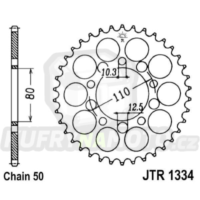 Řetězová rozeta JT JTR 1334-42 42 zubů, 530