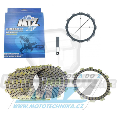 Lamely spojkové třecí (s obložením) MTZ 885-D3374-8 - Suzuki RM250+GV1400(GD)(GC)(GT)+VS1400GL(P)(F) INTRUDER+VS1400 INTRUDER+DR350+DR350S+DR350SE+DR650R(U)+DR650RSE(U)+RMX250 + Sherco SEF450+SEF510