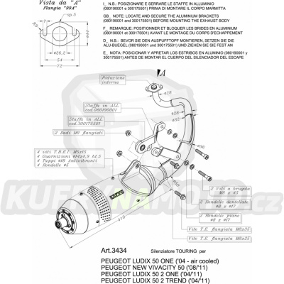 Výfuk Leo Vince Peugeot  KISBEE 50 2011 - 2015 TOURING LVKN666-3434