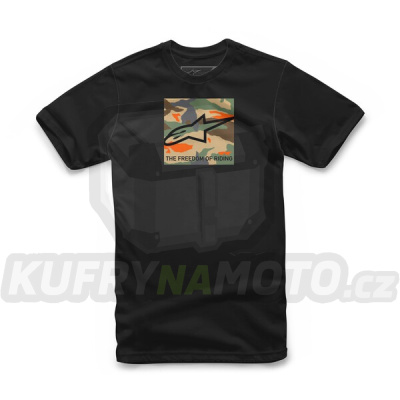 triko FREE CAMO, ALPINESTARS (černá/multicolor camo)