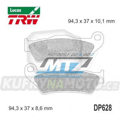 Destičky brzdové DP628-LUSH TRW Lucas MCB707SH - směs Sinter Road