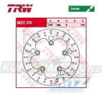 Kotouč brzdový TRW MST374 (245/105/5D) -Yamaha FZ6N+FZ6S Fazer+MT03 660+FZ1 Fazer