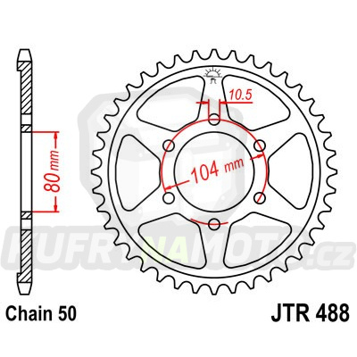Řetězová rozeta JT JTR 488-47 47 zubů, 530