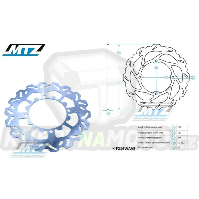 Kotouč brzdový MTZ - zubatý desing Wave - Kawasaki KX125+KX250+KXF250+KXF450 + KLX450