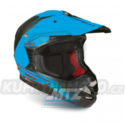 Přilba Progrip 3090 Kombat Triple Composite - černo/ modrá turquoise - velikost XL