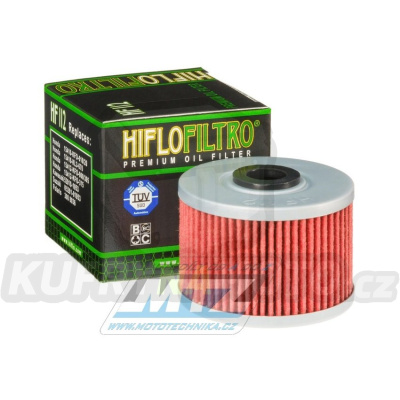 Filtr olejový HF112 (HifloFiltro) - Honda CRF250+CBX250+CBR250R + XL350+XL600+XR400+XR600+XR650 + TRX300+TRX400+TRX700 + Kawasaki KLX125+KLX230+KLX250+KLX300+KLX450 + +KXF450+KFX450 + 125 Ninja+Z125+BN125 + GasGas+Polaris+Quadzilla+Suzuki + CF Moto