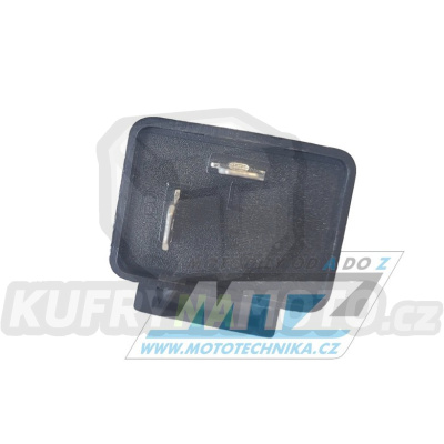 Relé blinkrů (přerušovač blinkrů) 2pólové / 12V s držákem - univerzální - Honda + Suzuki + Yamaha + Gilera + Piaggio + MBK + Vespa 2x10W+3,4W
