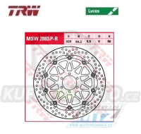 Kotouč brzdový plovoucí TRW MSW288SP-R (320/64,2/6D) - kulatý design - BMW HP4 1000RR / 12-18 + Moto Guzzi Audace