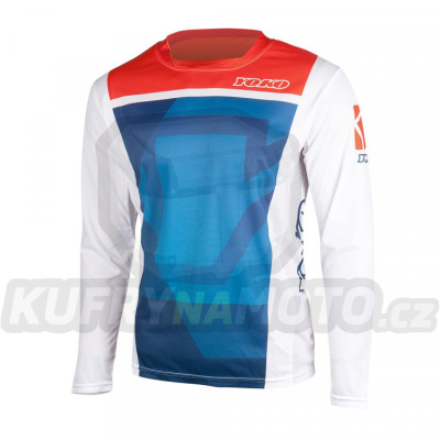 Motokrosový dres YOKO KISA modrý / červený L