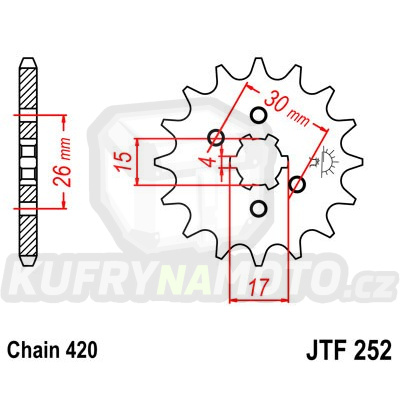 Řetězové kolečko JT JTF 252-12 12 zubů, 420