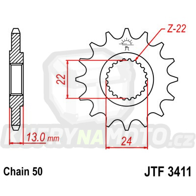 Řetězové kolečko JT JTF 3411-16 16 zubů, 530