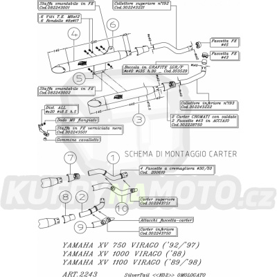 Výfuk Leo Vince Yamaha XV VIRAGO 750 1992 - 2000 K02 LVKN1030-2243