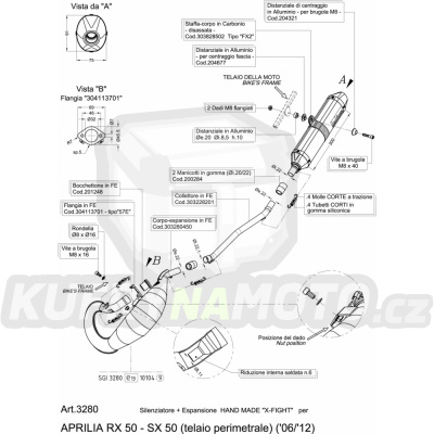 Výfuk Leo Vince Aprilia RX 50 2005 - 2015 X-FIGHT BLACK LVKN20-3280B