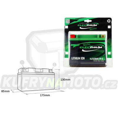 ELECTHIUM baterie lithiová s indikátorem nabítí HJTX20(H)-FP-S (175X85X130) (YTX20-BS,YTX20H-BS, YB16-B, Y50-N18A-A, HVT-5) (váha 1,7KG)