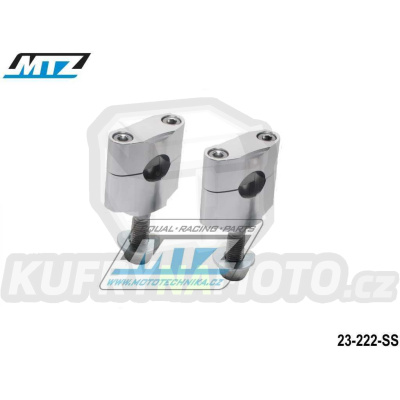 Klemy řidítek - pro řidítka 22,2mm (hlavní šroub - 12mm) - barva stříbrná