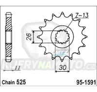 Kolečko řetězové (pastorek) 1591-15zubů MTZ - Yamaha XTZ690 Tenere+700 Tenere + FZ07+FZ8+FZ09+FJ09 + MT07+MT09+MT10 + XSR700+XSR900 + 900 Tracer + 900 Nikken+TDM900+YZF-R1