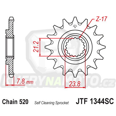 Řetězové kolečko JT JTF 1344-14SC 14 zubů, 520