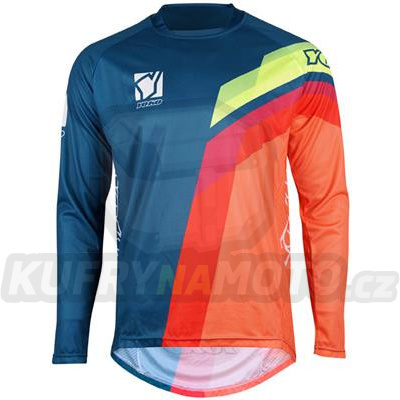 Dětský motokrosový dres YOKO VIILEE modrý / oranžový / žlutý XL