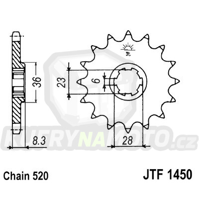 Řetězové kolečko JT JTF 1450-13 13 zubů, 520