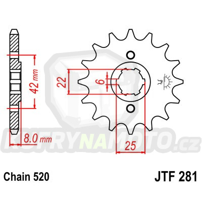 Řetězové kolečko JT JTF 281-13 13 zubů, 520