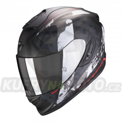 Moto přilba SCORPION EXO-1400 AIR SYLEX matná černo/stříbrno/červená